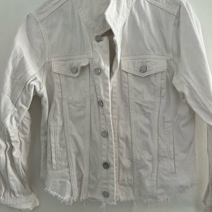 Black NYC white denim jacket